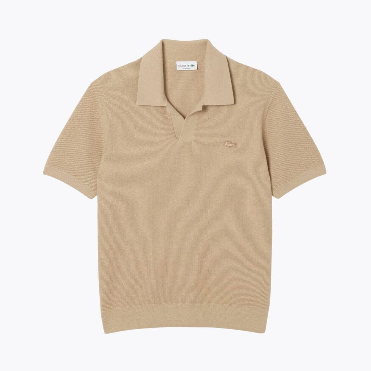 Lacoste Cotton Blend Open Polo Collar Sweater